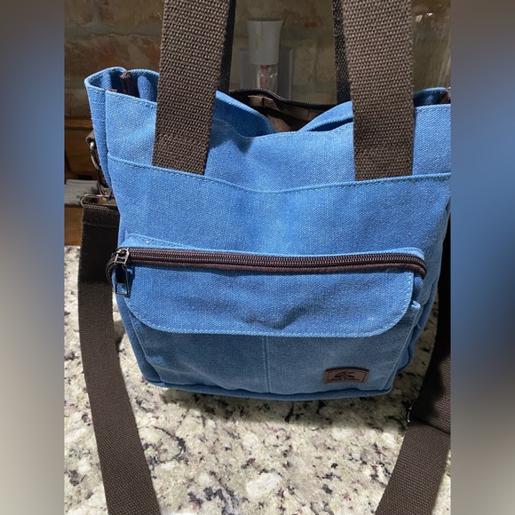 Blue denim canvas tote/shoulder/crossbody bag -women’s. - Picture 3 of 16